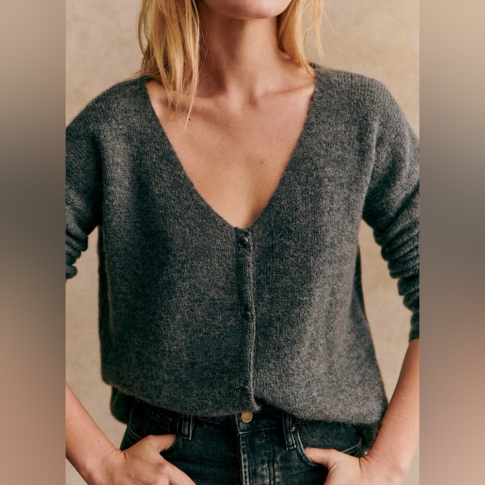 Sezane Barry Cardigan size xs in charcoal grey